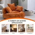 thumbnail image 5 of 42.5''W Chenille Bean Bag Chairs, Chenille Soft Lazy Sofa Chair, Bean Bag Chair For Adults & Kids To Gaming,Reading,And Watching TV,Living Room, Bedroom,Office Room(Orange), 5 of 8