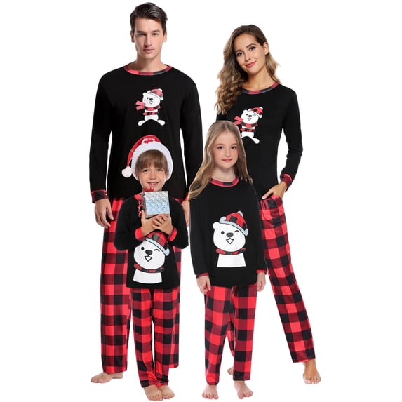 Purcoar Matching Family Pajamas Christmas Sleepwear Cartoon Printing Men S-XXL