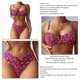 thumbnail image 5 of Traje de bikini Estampado Correas ajustables Cintura alta Elástico Transpirable Traje de baño de 2 piezas para fiesta en la piscina en la playa Rojo S, 5 of 6