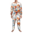 thumbnail image 3 of Rocae Three Goldfish Watercolor Splash for Men's Pajamas Set Mens Pjs Sets Long Sleeve Button Down Sleepwear-Large, 3 of 7