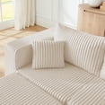 thumbnail image 3 of 94.1" modular Sectional Sofa,Compressed Corduroy couch, Comfy Compression Sofa for small spaces, Beige, 3 of 9