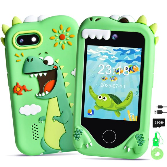 Smartphone Jusvenmt Kids Dinosaur 2.8" con pantalla 32GB, color verde