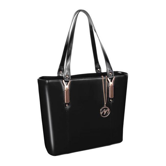 Savarna Leather Shoulder Tote- Black