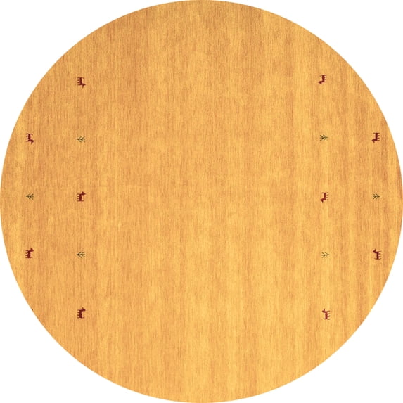Ahgly Company Indoor Round Abstract Brown Contemporary Area Rugs, 4' Round