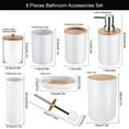 thumbnail image 2 of iMucci 8 Piece White Bathroom Accessories Set, Lotion Bottle, Toothbrush Holder, Mouthwash Cup, Soap Dish, Toilet Brush, Trash Can and Qtip Holders, 2 of 7