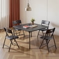 thumbnail image 2 of T-SKR 34" Folding Card Table & 4 Chairs Set, 5-Piece, 330lbs Durable Chairs, for Games/Dining/Indoor/Outdoor, Black, 2 of 7