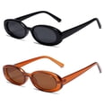 thumbnail image 1 of Gafas de sol VANLINKER de los años 90, retro, ovaladas, polarizadas, paquete de 2, negro y marrón, 1 of 5
