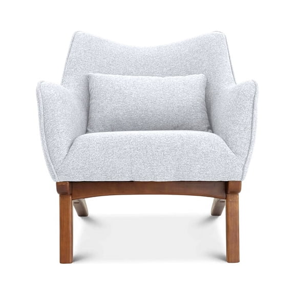 Gatsby Mid-Century Modern Tight Back Fabric Upholstered Armchair in Light Gray