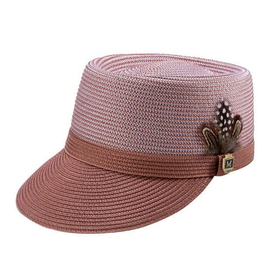 MONTIQUE Braided Legionnaire Designer Two Tone Hat with Feather and Pin H67
