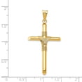 thumbnail image 4 of 14k Yellow Gold Polished w/Center Wrap Tube Cross Pendant Charm, 4 of 4