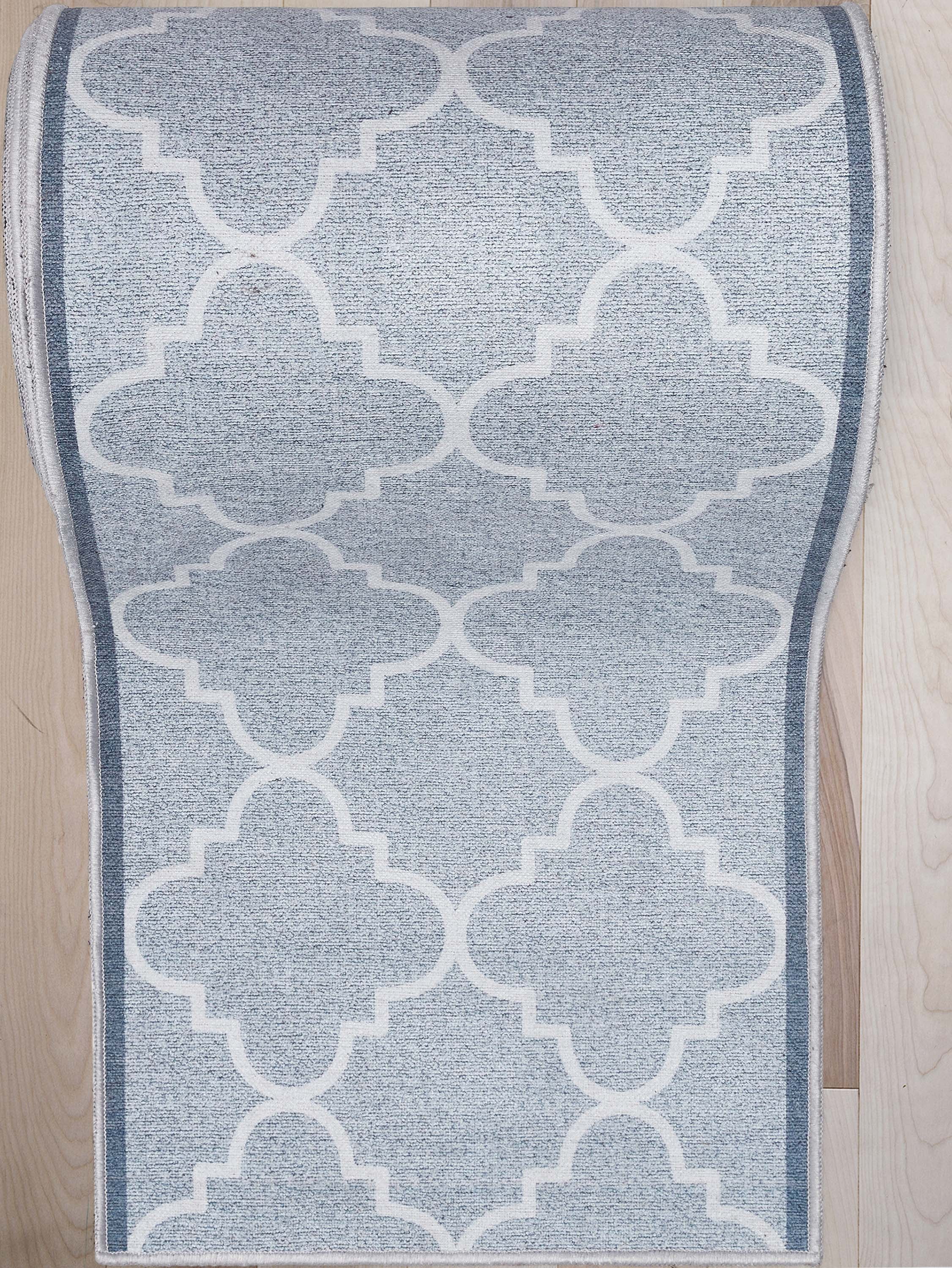 Well Woven Custom Size 22" Wide Runner Non-Slip Rubber Backed Machine Washable Hall Rug 22 Inches Wide x 55 Feet Long Runner (22" x 55' Runner) Brooklyn Trellis Red Geometric Indoor Outdoor Low Pile