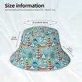thumbnail image 3 of Yiaed Sea Lighthouse Print Reflective Stripe Bucket Hat Unisex Funny Outdoor Fisherman Cap Beach Sun Hat, 3 of 5