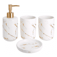 thumbnail image 1 of Juego De Accesorios Para Baño Con Diseño Mármol Elegante blanco dorado, 1 of 5