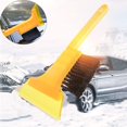 thumbnail image 1 of cepillo de nieve duradero Rascador de nieve con cepillo suave 2 en 1 Pala de nieve multifunción para quitar el cepillo de nieve Adecuado para uso de emergencia en invierno, 1 pieza, amarillo, 1 of 2