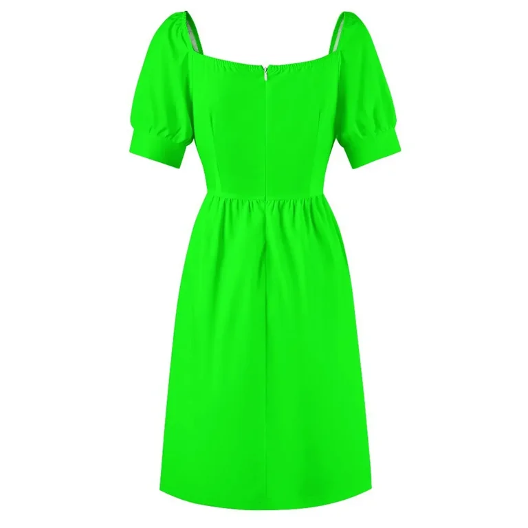 xiaoou Neon Fluorescent Green Sleeveless dress chic and elegant woman dress Beachwear bandage dress Clothing female, Women's, Size: 4XL