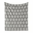 thumbnail image 1 of Modern Soft Flannel Fleece Throw Blanket, Snowflake Geometrical Lines Triangles and Shapes Artwork Print, Cozy Plush for Indoor and Outdoor Use, 50" x 60", White and Army Green, by Ambesonne, 1 of 6