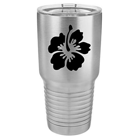 

Tumbler Stainless Steel Vacuum Insulated Travel Mug Hibiscus Flower (Stainless Steel 30 oz)