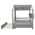 thumbnail image 6 of Bellemave Full House Bed with Trundle and Storage Shelves, Wood Full Size Montessori Bed Frame with Roof and Window, Playhouse Bed for Bedroom (Gray), 6 of 9