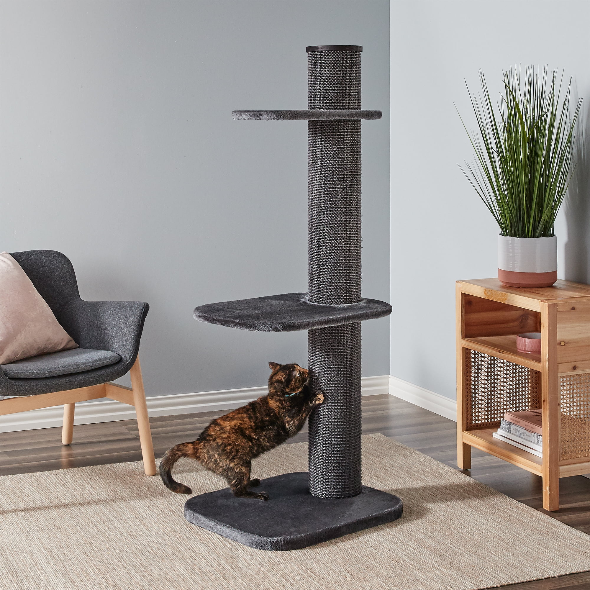 Two by Two Maple Cat Tree 3 Grey 58.3-inch Cat Scratching Post