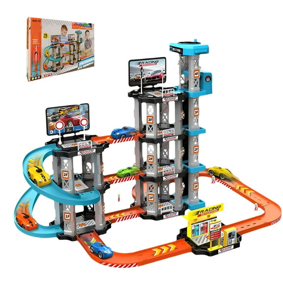 BESTSKY Race Tracks for Kids Ages 4-8,Learning Fun Kids Car Track Set,Problem-Solving Car Race Track Sets