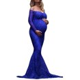 thumbnail image 1 of Vedolay Spring Maternity Dresses Women's Wrap Maternity Dress Empire Waist Knee Length Midi Dress with Belt Baby Shower or Casual Wear,Blue M, 1 of 5