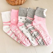 LOFIR Toddler Non-Slip Socks With Grips for for Big Boys and Girls, 5 Pairs of Cute Ankle Socks