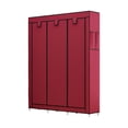 thumbnail image 2 of Iumwxz Organisateur de Garde-Robe en Tissu Portable Modulaire Armoire à Assemblage Non Tissé Chambre Garde-Robe Réglable Rangement pour la Maison Pliant 1 Pce Rouge, 2 of 6