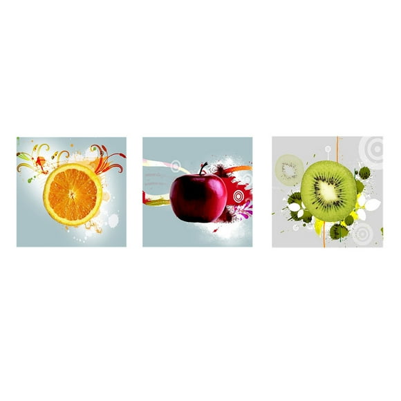 simhoa Canvas fruit poster wall art image retro printing wall photo poster set 3 sheets 20x20cm