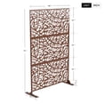 thumbnail image 1 of Neutypechic Decorative Privacy Screen Outdoor Divider with Stand Metal Corten Steel 76" x 47.2" x 15.7" Brown, 1 of 5
