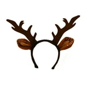 TreasureGurus Doe Antler Holiday Costume Accessories Headband with Deer Horns