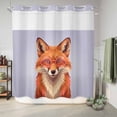 thumbnail image 6 of No Hook Shower Curtain, Purple Fox Shower Curtains for Bathroom with See Through Top Window, Funny Animals Modern Art Waterproof & Washable Bath Curtain Long 72"x78", 6 of 9