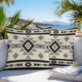 thumbnail image 4 of Outdoor Pillow Cover Boho Southwest Gray Geometric Set of 2 Waterproof Throw Pillowcases Retro Ethnic Style Decorative Patio Furniture Pillows for Couch Garden Indoor & Outdoor Use, 4 of 9