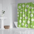 thumbnail image 2 of Green Daisy Flower White Blooms Pattern Shower Curtain 72"x72" ,Bathroom Decorative Shower Curtains Set with 12 Hooks,Modern Waterproof Washable Shower Curtain, 2 of 6