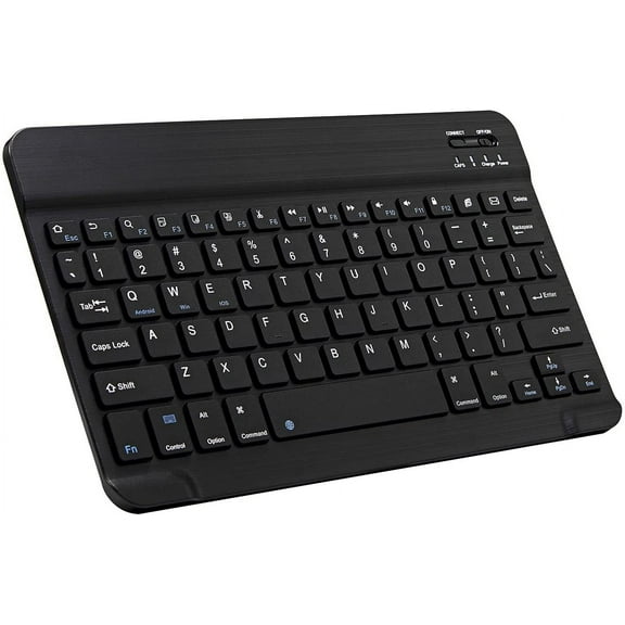 Ultra-Slim Bluetooth Keyboard Portable Mini Wireless Keyboard Rechargeable for Apple iPad iPhone Samsung Tablet Phone Smartphone iPadOS iOS Android (10 inch Black)