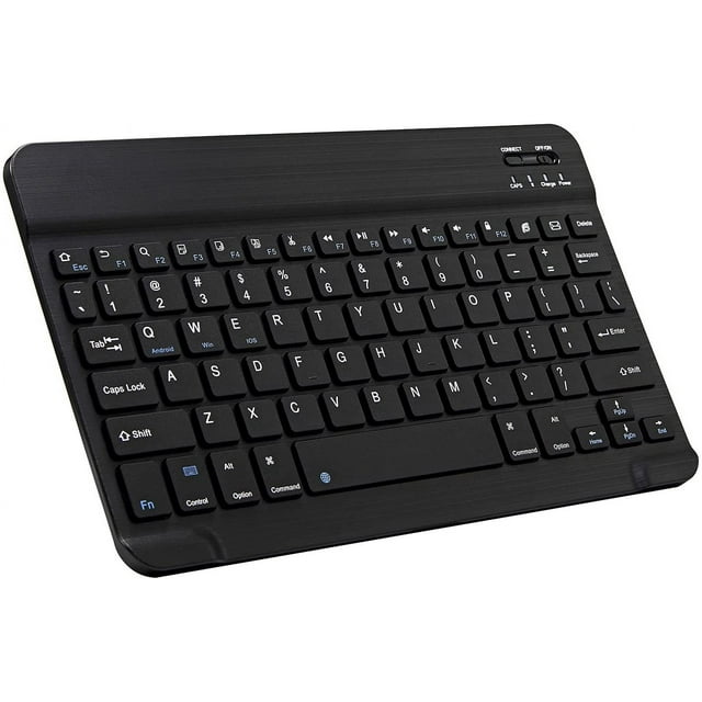 GFDYREE Slim Bluetooth Keyboard Portable Mini Wireless Keyboard Rechargeable for Tablet iPad iPhone Apple Phone Smartphone Laptop iOS Android Windows (10 inch Black)