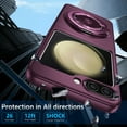 thumbnail image 2 of for Samsung Galaxy Z Flip 3 5G Phone Case, Magnetic 360 Rotating Ring Kickstand Frosted Hard PC Case with Wireless Charging Compatibility for Samsung Galaxy Z Flip 3 5G, Winered, 2 of 11