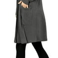 thumbnail image 4 of J. METHOD Women's Open Front Long Sleeve Cardigan Casual Basic Lightweight Soft Sweater with Slouchy Pockets NEWJ1440 Charcoal M, 4 of 5