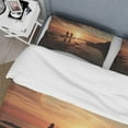 thumbnail image 4 of Designart "Beach Photo Sunset Charm X" Beach Bedding Covert Set - Coastal Beach Yellow Coastal Bed Set With 2 Shams, 4 of 6