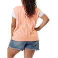 thumbnail image 3 of Agnes Orinda Women's Plus Size Sweater Vest Cable Knit Sweater Sleeveless Pullover Vests 3X Champagne, 3 of 7