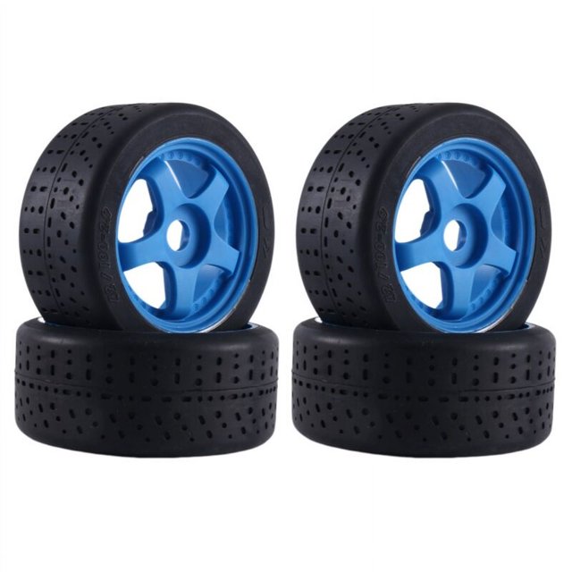 4 piezas de 5 radios 100X42Mm Neumáticos Rueda hexagonal de 17Mm para Arrma 1/7 Infraction Felony Limitless RC Car Upgrade Parts, Azul