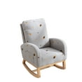 thumbnail image 4 of Upholstered Rocking Chair for Children, Rocking Glider Chair with Side Pocket and Boucle Surface, Rocking Armchair for Living Room, Bedroom, Light Gray, 4 of 9