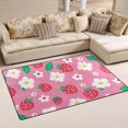 thumbnail image 2 of Strawberry and Flower Pattern Memory Foam Area Rug 31"x20" Non Slip, Absorbent, Fade Proof for Living Room, Bedroom, Office, 2 of 7