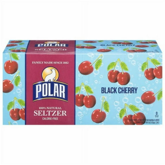 2X-Polar Black Cherry Flavored Seltzer Water Cans - 12 fl oz - 8 pk