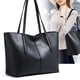 thumbnail image 5 of Bolso negro elegante de PU a la moda, bolso de mano de gran capacidad, bolso de compras duradero, bolso de hombro portátil para mujer y mujer, 5 of 6