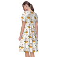thumbnail image 2 of Bixox Robe d'Été à Manches Courtes pour Femmes Robe Ample Longueur Genou avec Poches-Lapin et Carotte, 2 of 7