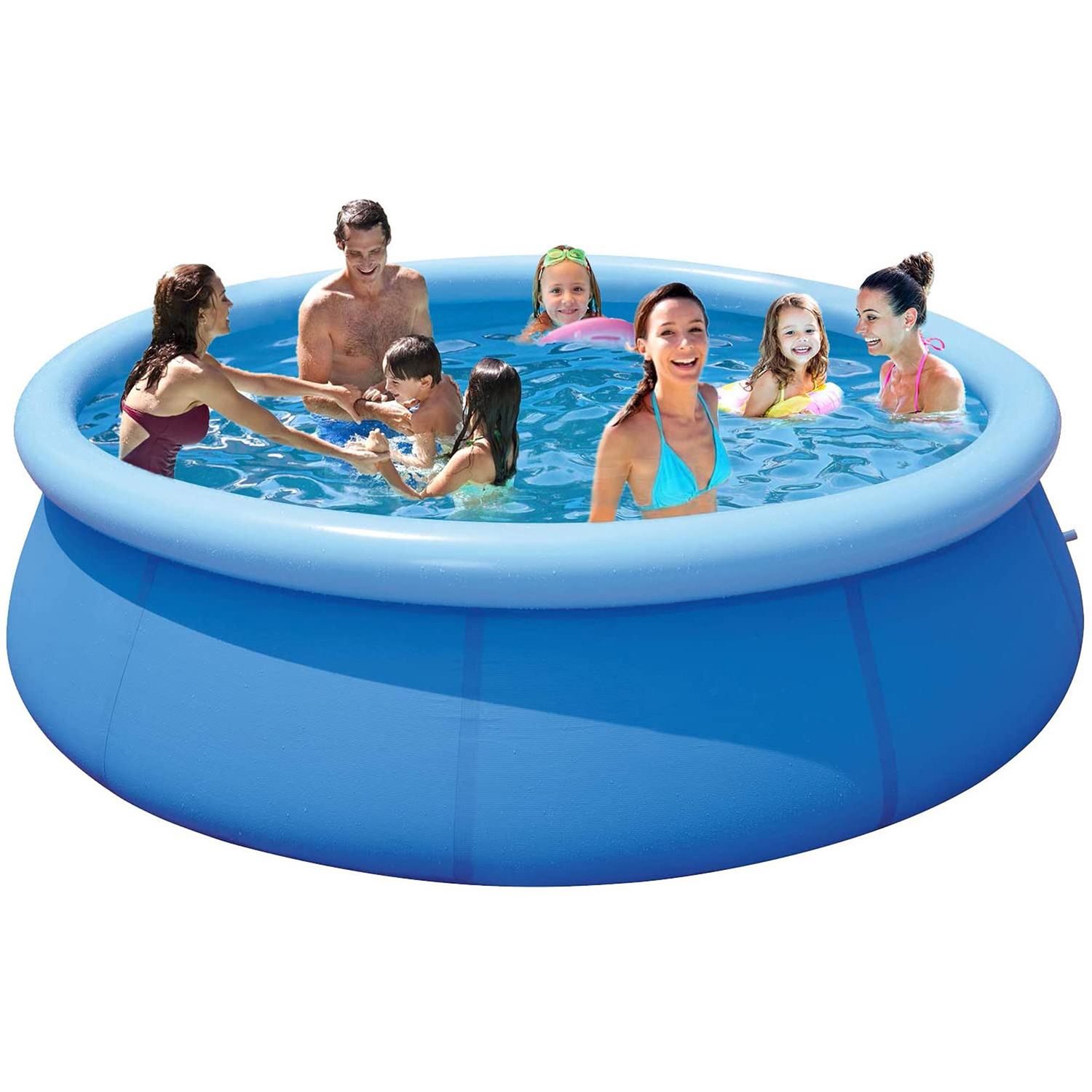 SUGIFT 12' x30" Above Ground Pool Blue, Ages 6 and up, Unisex Round Swimming Pool