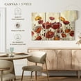 thumbnail image 5 of Elephant Stock Poppies In The Rain Wall Art - Horizontal Multi Panel Canvas - Living Room Wall Decor - Floral And Botanical Multi Panel - Gray And Red Decor By Silvia Vassileva - 50" x 32", 5 of 8
