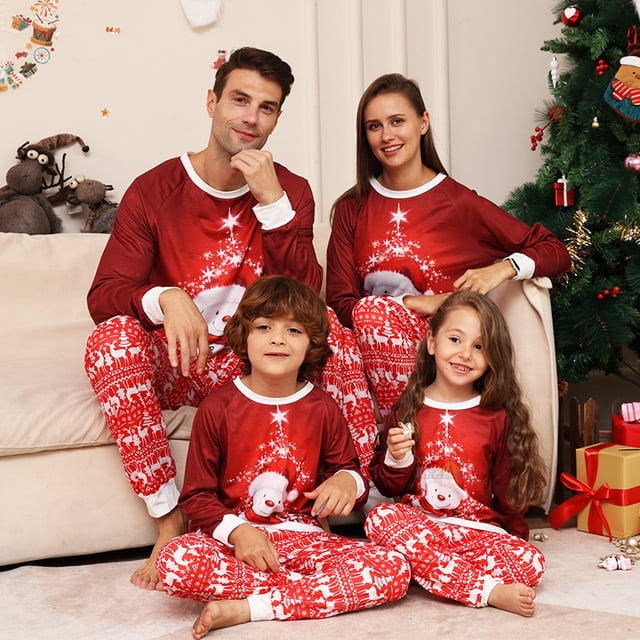 Pijamas a juego para toda la familia 2024, pijamas navideños con estampado de muñeco de nieve y alce, pijamas para adultos y niños, ropa de dormir, pijamas, ropa para perros