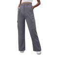 thumbnail image 1 of Pantalones Gibobby de mujer de mezclilla ajustados y holgados estilo Retro americano gris L, 1 of 4