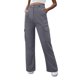 thumbnail image 1 of Pantalones Gibobby de mujer de mezclilla ajustados y holgados estilo Retro americano gris L, 1 of 4